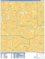 North Richland Hills Wall Map Basic Style 2026